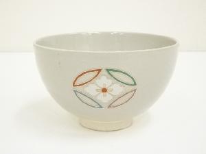 京焼　加藤昌山造　色絵七宝花菱茶碗